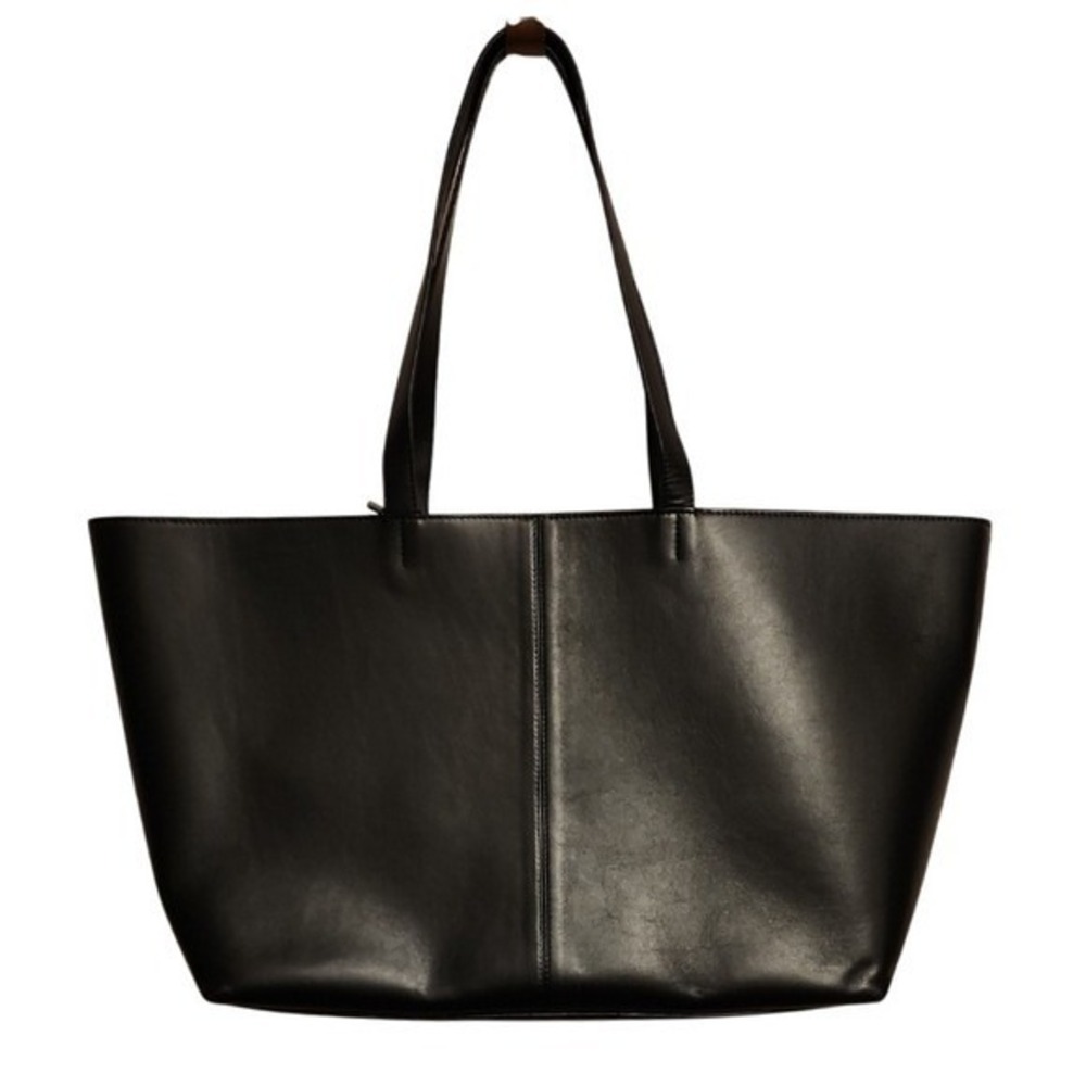 Mango Mia Large Leather Tote Bag Black Minimalist Modern Quiet Luxury Capsule